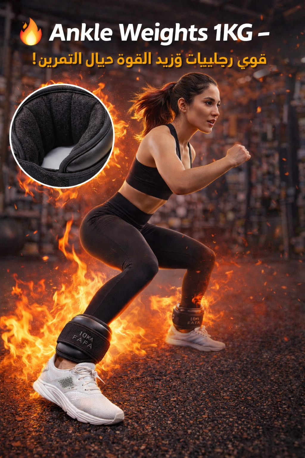 FAFA Ankle Weights – Pesos para os tornozelos para aumentar a força e queimar gordura (1 kg)