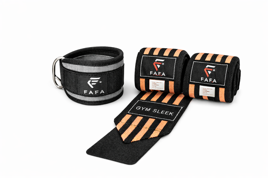 Pacote Gym Pro – Fitas para tornozelos + Fitas para pulsos FAFA