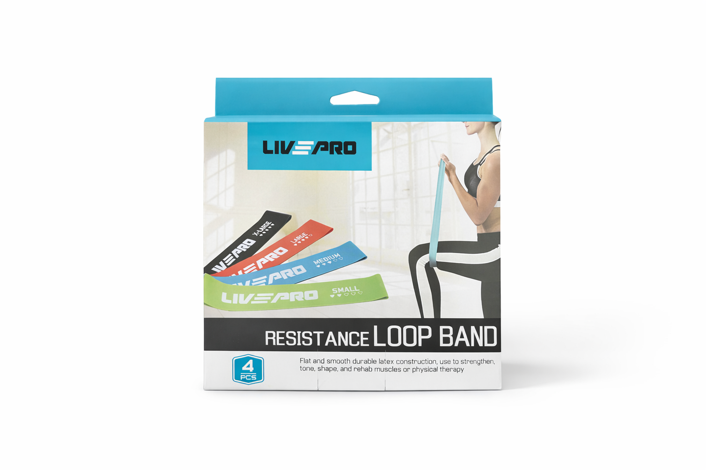 Faixa elástica de resistência – Conjunto com 4 níveis de resistência para exercícios de condicionamento físico 💪