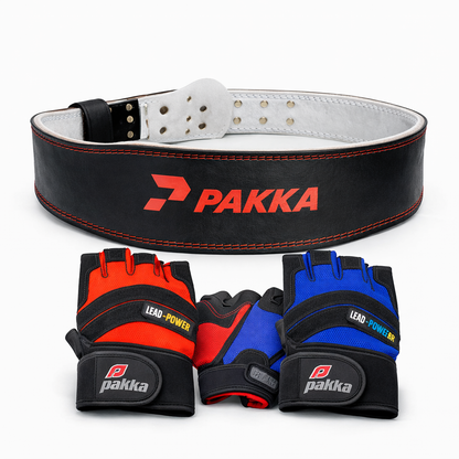 Pacote Force Pro – Cinto + Luvas de musculação